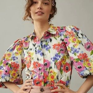 Anthropologie Maeve Rachael Floral Button-Down Shirt